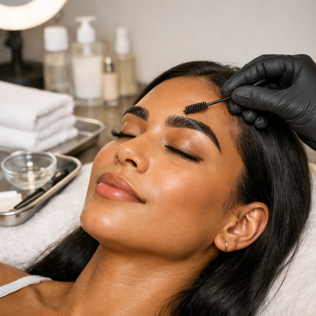 Brow Lamination treatment result at EM Lash Studio Collinsville in Collinsville, IL